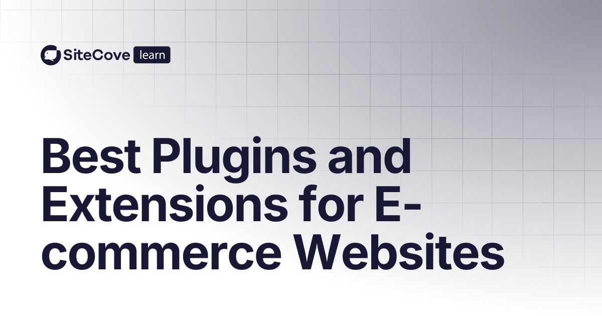 Best Plugins and Extensions for E-commerce Websites | SiteCove Learning ...